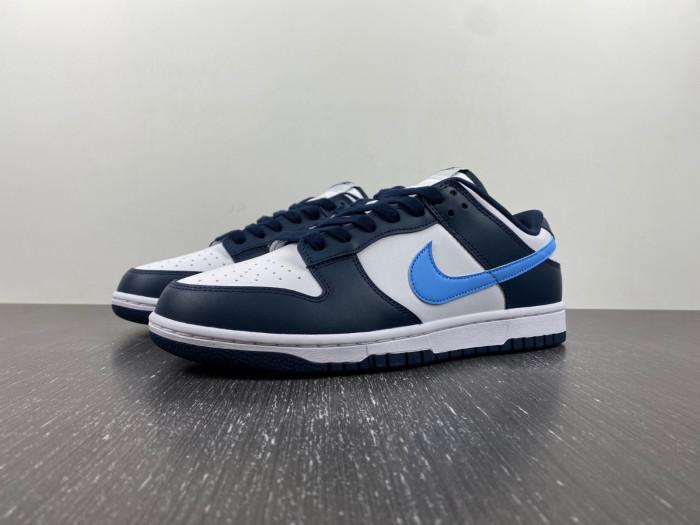nike dunk low white navy university blue fn7800-400