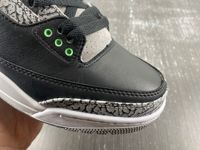 air jordan 3 "black/green glow" ct8532-031