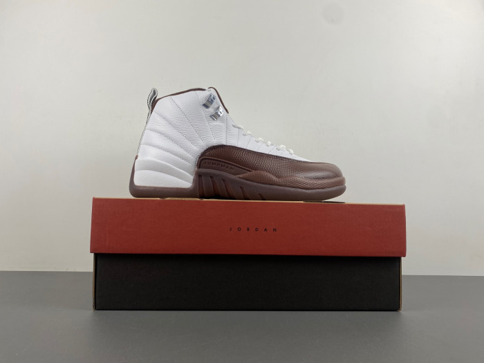 solefly x air jordan 12 "white/baroque brown" fz5026-100