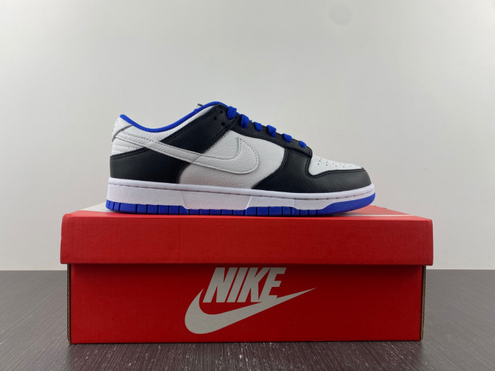 nike dunk low white black blue fd9064-110