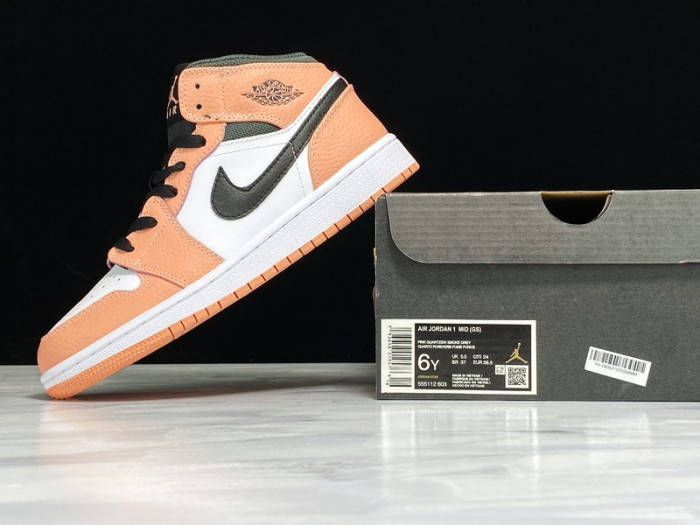 air jordan 1 mid gs pink quartz 555112-603