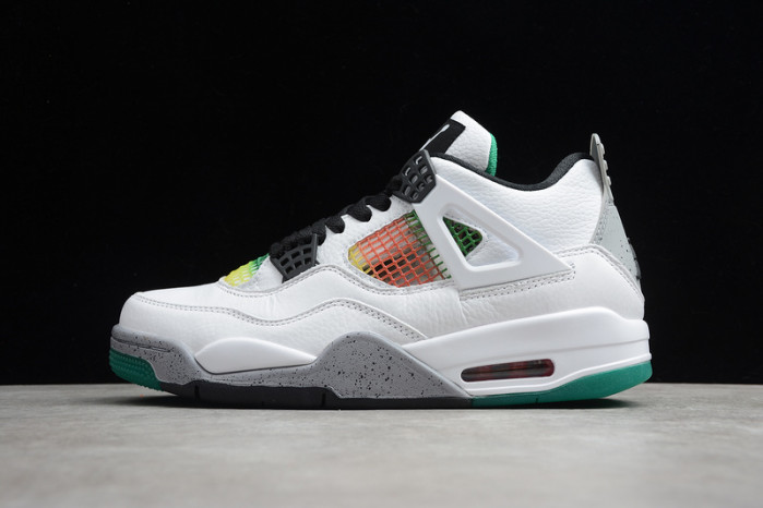 air jordan 4 retro "rasta - lucid green" - aq9129 100