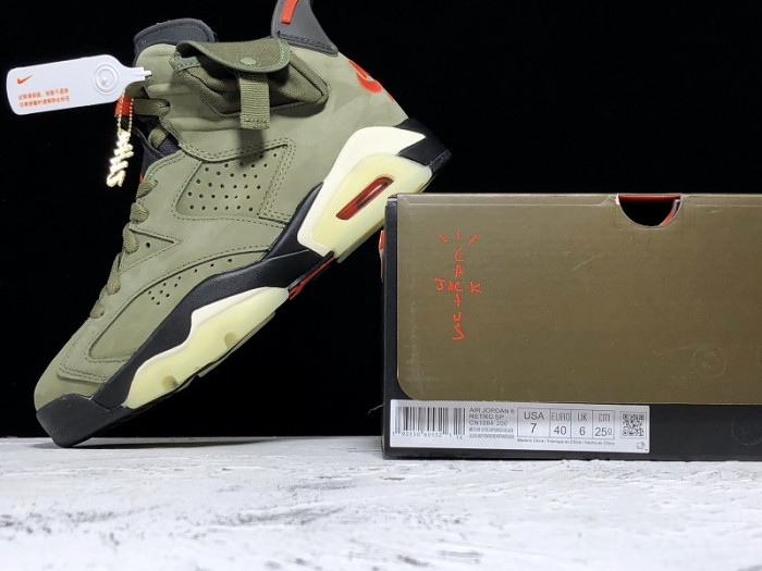 travis scott air jordan 6 medium olive cn1084-200