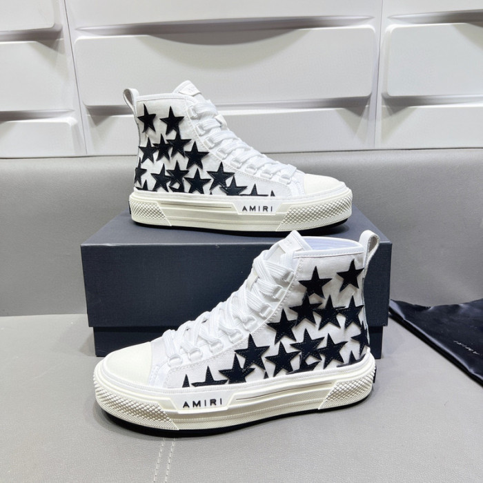 amiri* appliquéd leather and canvas sneakers