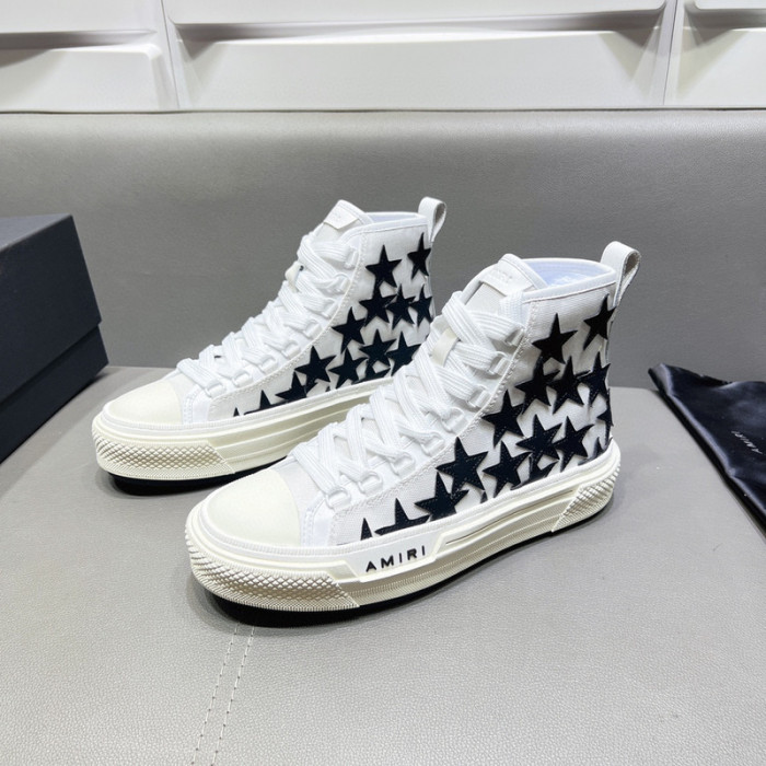 amiri* appliquéd leather and canvas sneakers
