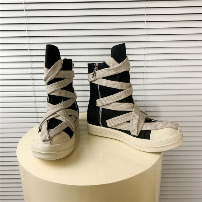 rick owens drkshdw hexa high black pearl milk fat lace