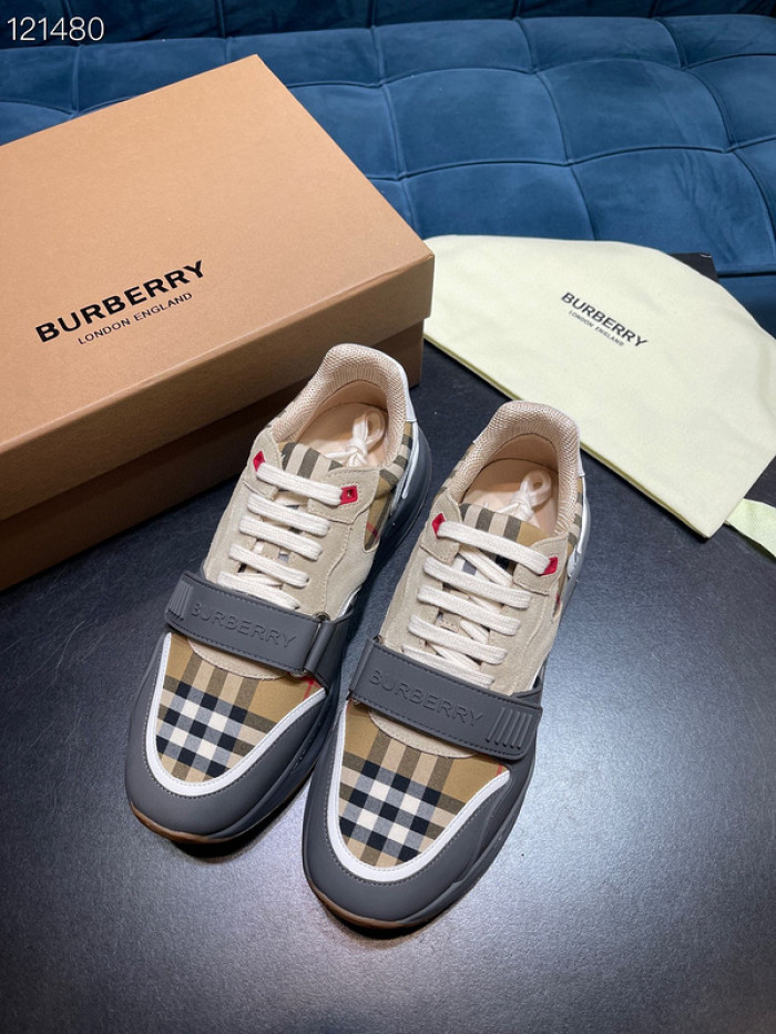 Bur*berry Vintage Check, Leather and Mesh Sneakers