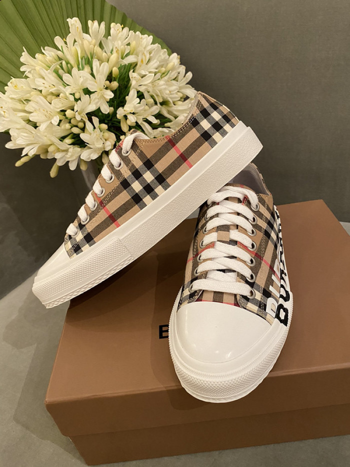 Bur*berry Vintage Check Cotton Sneakers