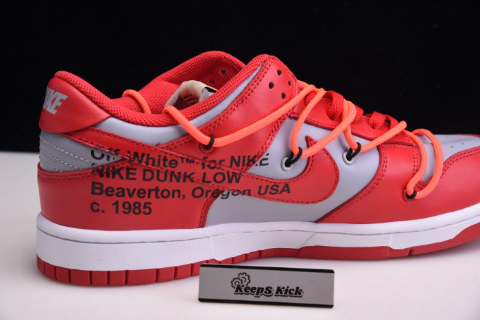 off white nike dunk low sp university red cu1726-600