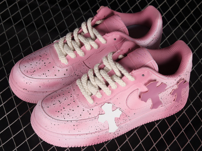 Ch*0me He**ts x nike air force 1 low 07 pink/pink/white dd8959-100
